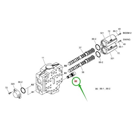 410127-00558 VALVE,RELIEF DX800/DX1000 DOOSAN DEVELON