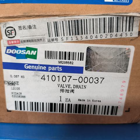 410107-00037 DRAIN VALVE DX DOOSAN DEVELON HYUNDAI